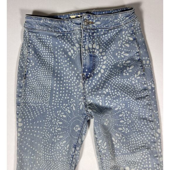 Free People Just Float On Flare Jeans Floral Paisley Bell Bottom Wide Leg Sz 27 - Picture 7 of 10